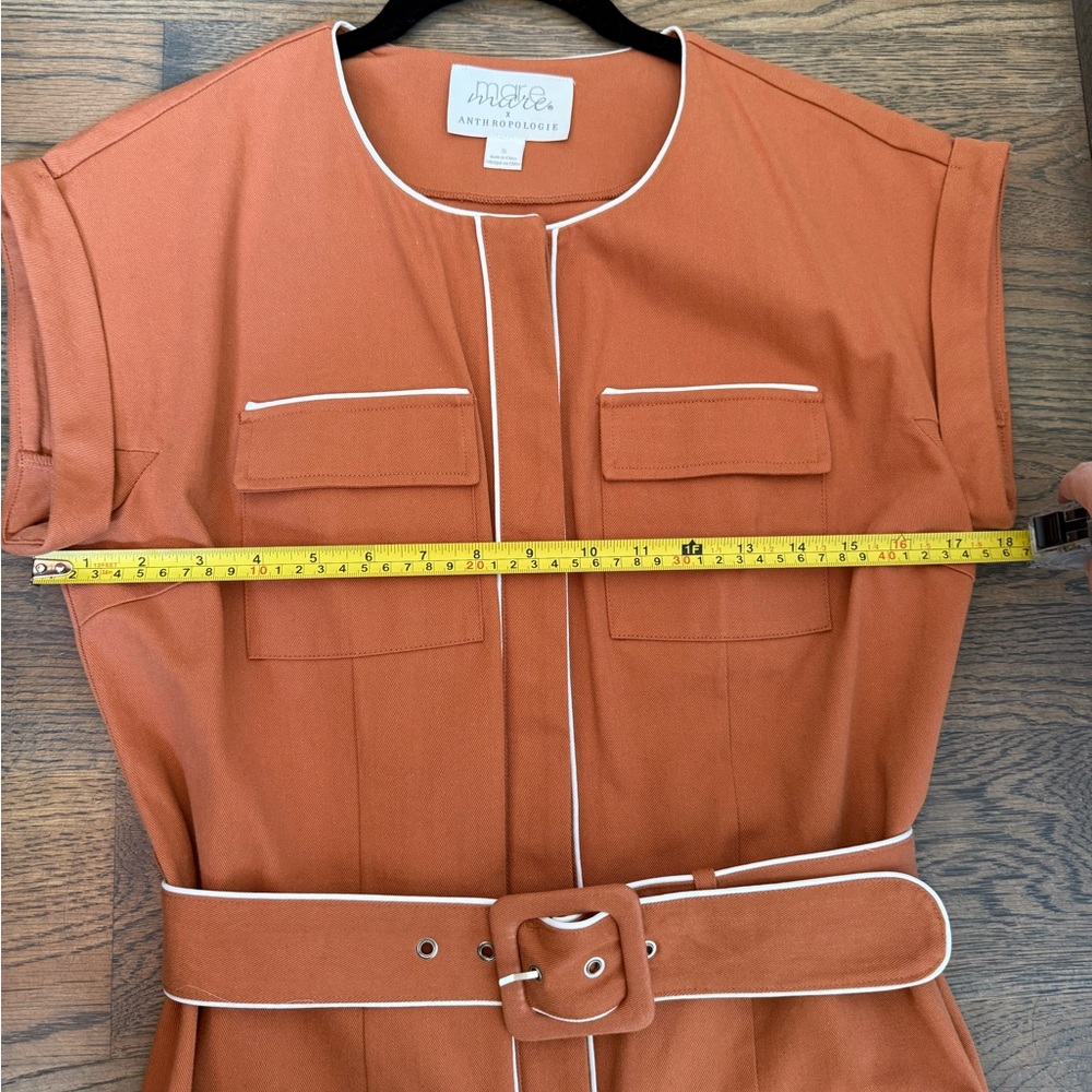 Anthropologie Mare Mare utility cap sleeve midi shirt dress, size S. Like new. - Picture 8 of 9